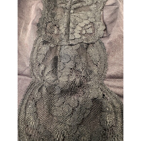 LACE Vintage  Camisole Slip TOP NYLON  Black Xs Fairy Romantic Babydoll‎ - Picture 6 of 9